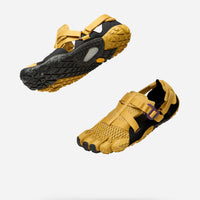 Breezandal femme moutarde et noir, semelle Megagrip pour terrains humides