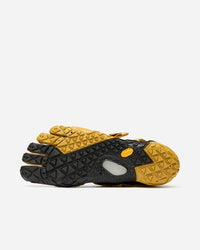 Breezandal femme moutarde et noir, sandale minimaliste à drop zéro