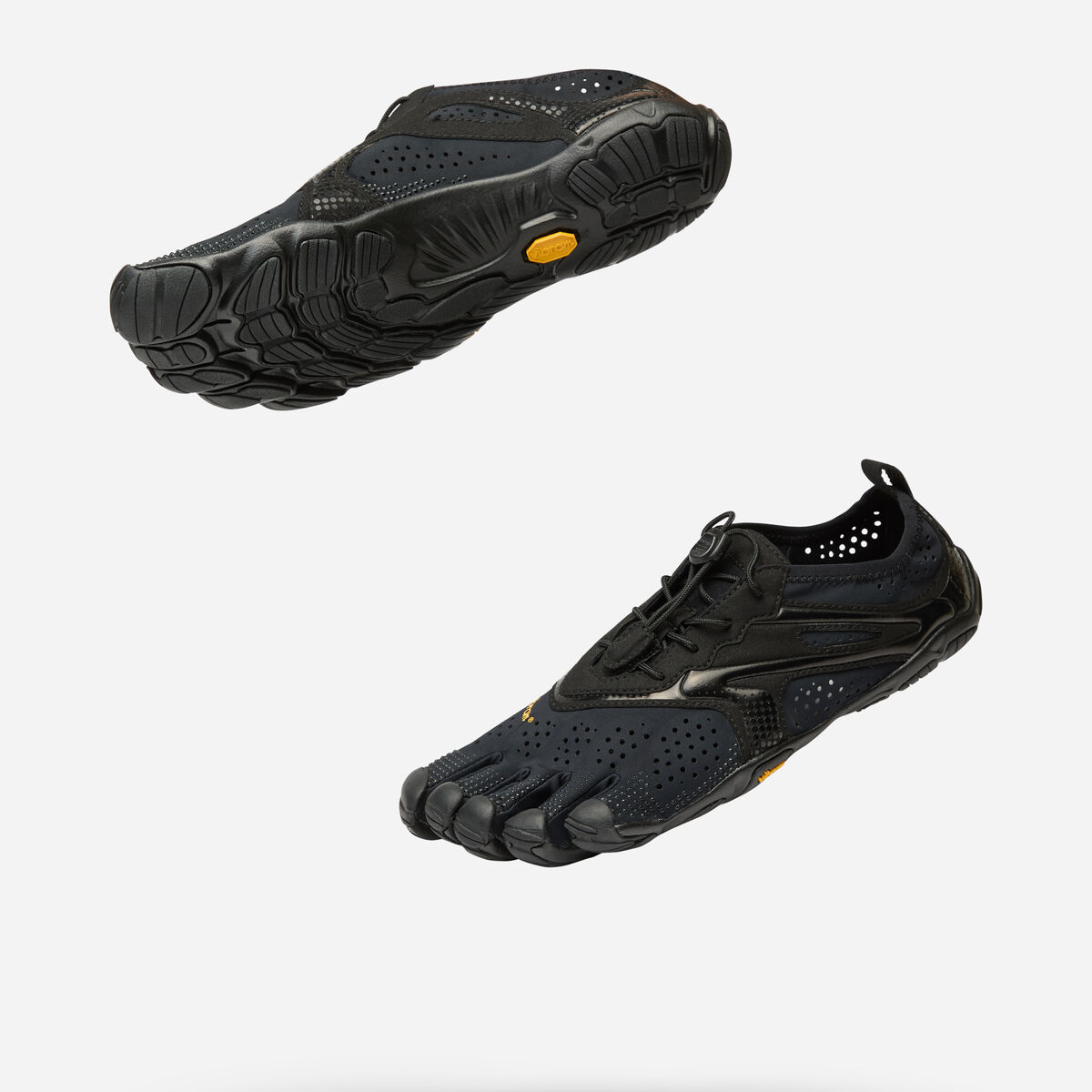Paire de V-Run noir pour la course à pied minimaliste