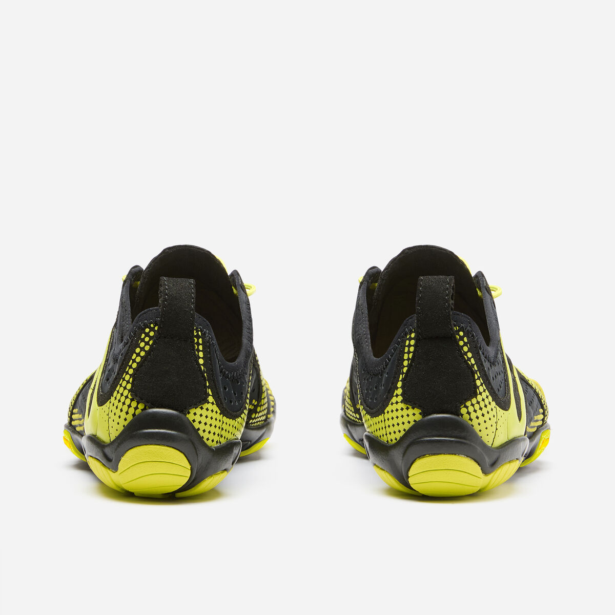 V-Run noir et vert citron, drop zéro et cinq compartiments d'orteils
